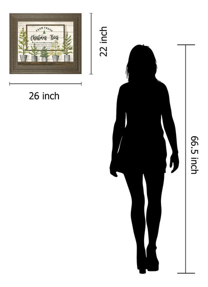 Farm Fresh Christmas Trees By Diane Weaver - Framed Print Wall Art - Green