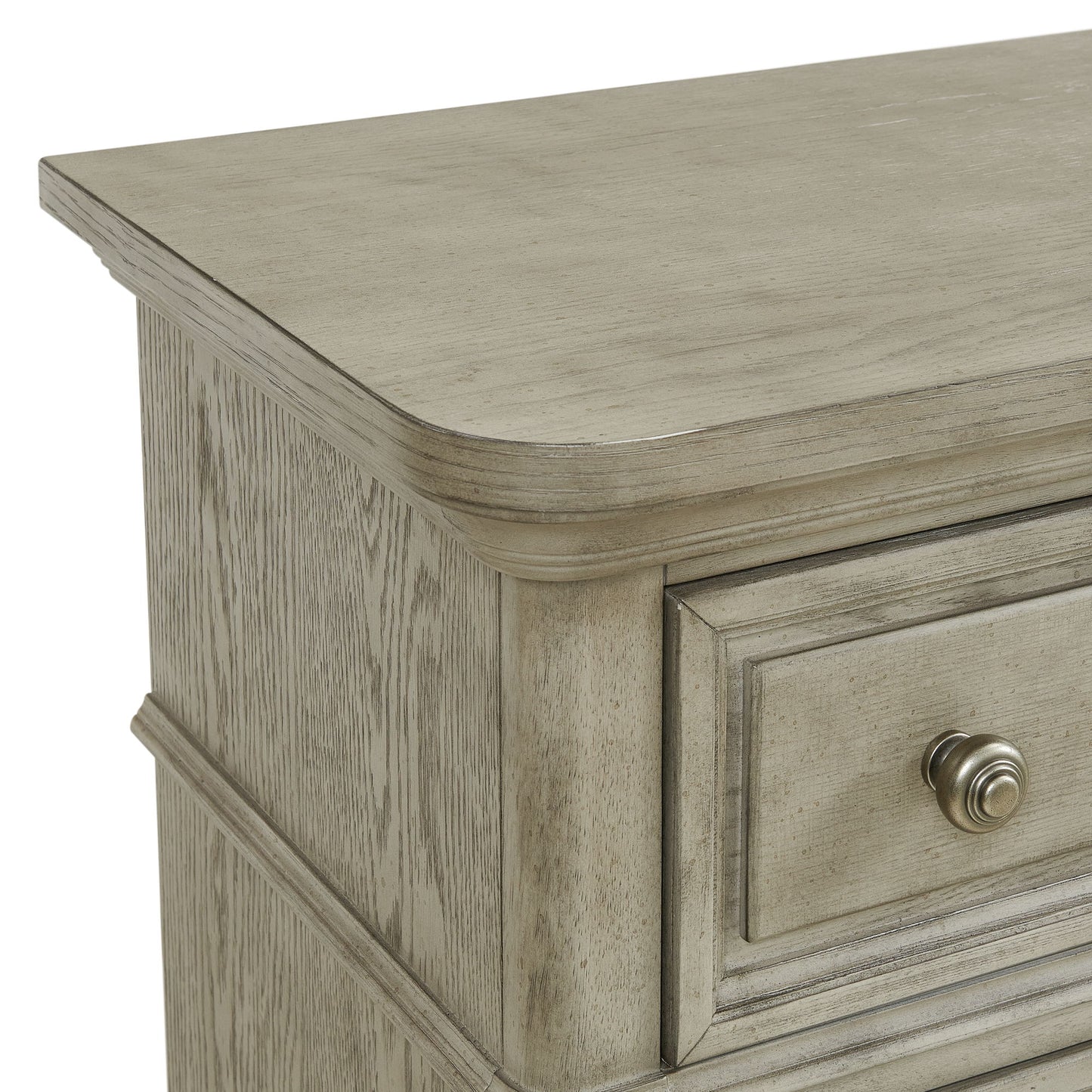 Whit-Ash - 2-Drawer Nightstand With USB - Light Gray