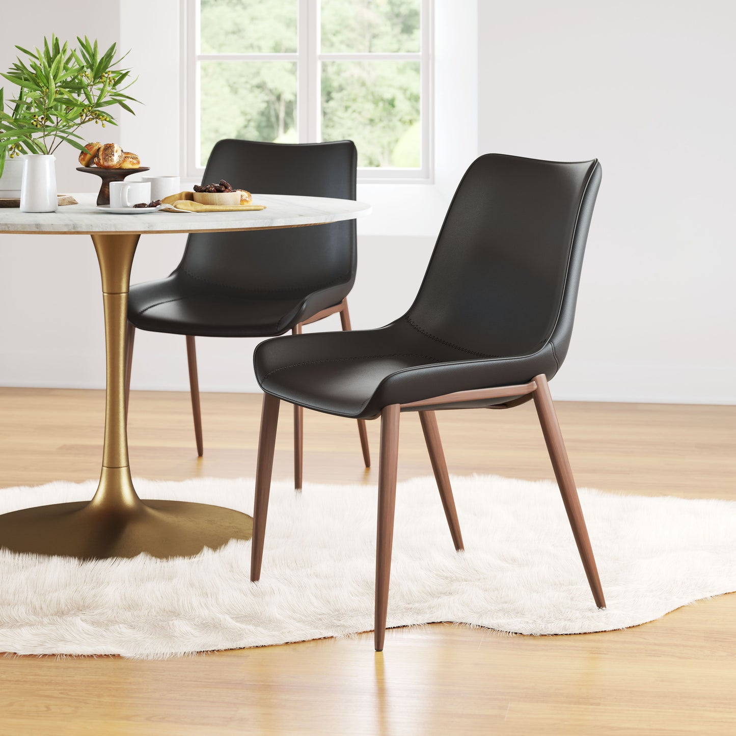 Magnus - Dining Chair - Black / Walnut