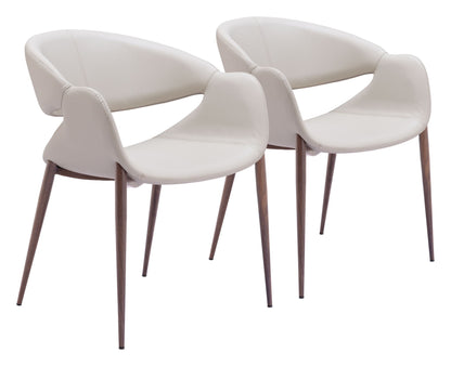 Limay - Dining Chair (Set of 2) - Beige / Walnut