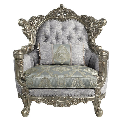 Miliani - Chair With Pillow - Fabric & Antique Bronze