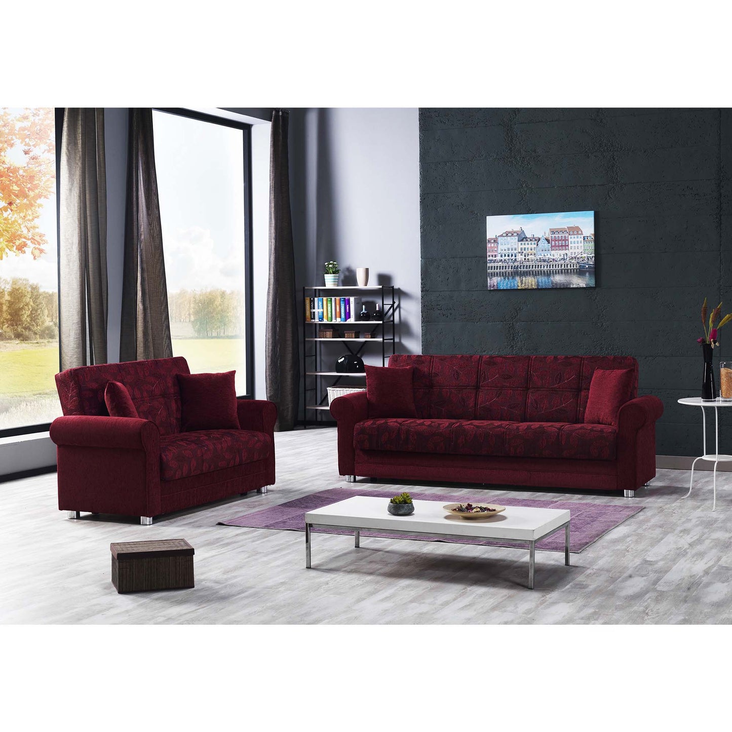 Ottomanson Rio Grande - Upholstered Convertible Loveseat With Storage