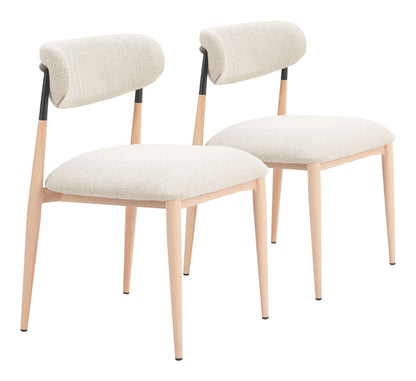 Equinox - Armless Dining Chair (Set of 2) - Oyster Gray & Natural