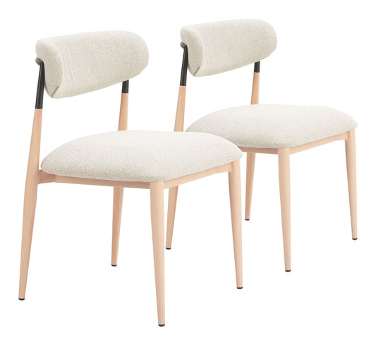 Equinox - Armless Dining Chair (Set of 2) - Oyster Gray & Natural