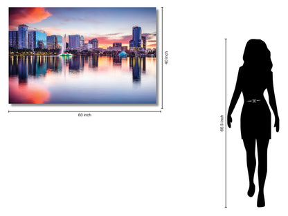 Temp Glass With Foil - Orlando Skyline - Blue