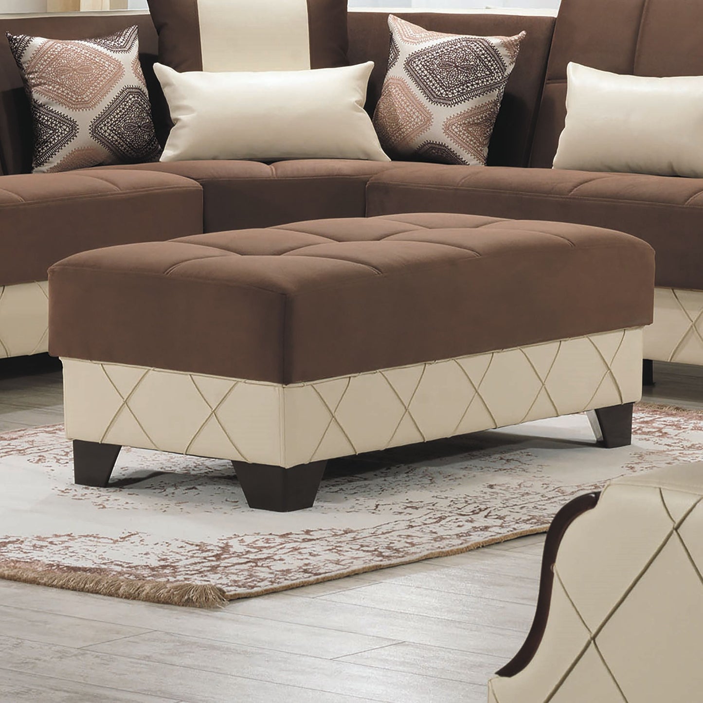 Ottomanson Molina - Upholstered Convertible Ottoman With Storage
