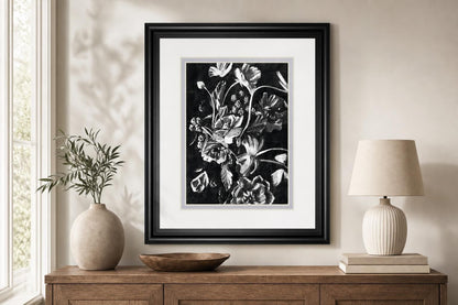34x40 Enchanted Bloom I By Annie Warren - Black