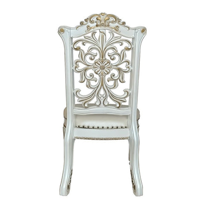 Vendome - 48" Side Chair (Set of 2) - Synthetic Leather & Antique Pearl
