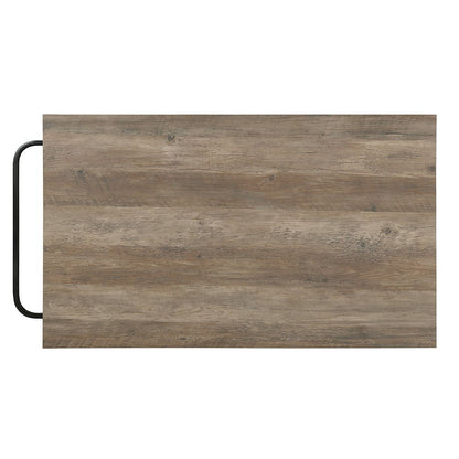 Macaria - 36" Kitchen Island - Rustic Oak & Black