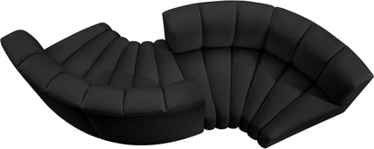 Arc - Faux Leather 4 Piece Curved Modular Sofa