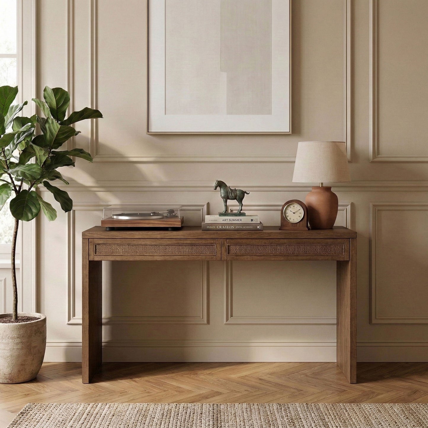Avro - Solid Wood And Oak Veneer Desk