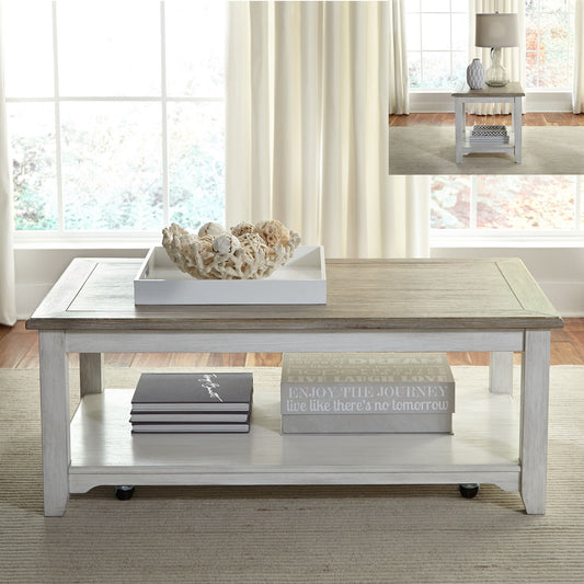 Summerville - 3 Piece Table Set (1 Cocktail 2 End Tables) - White