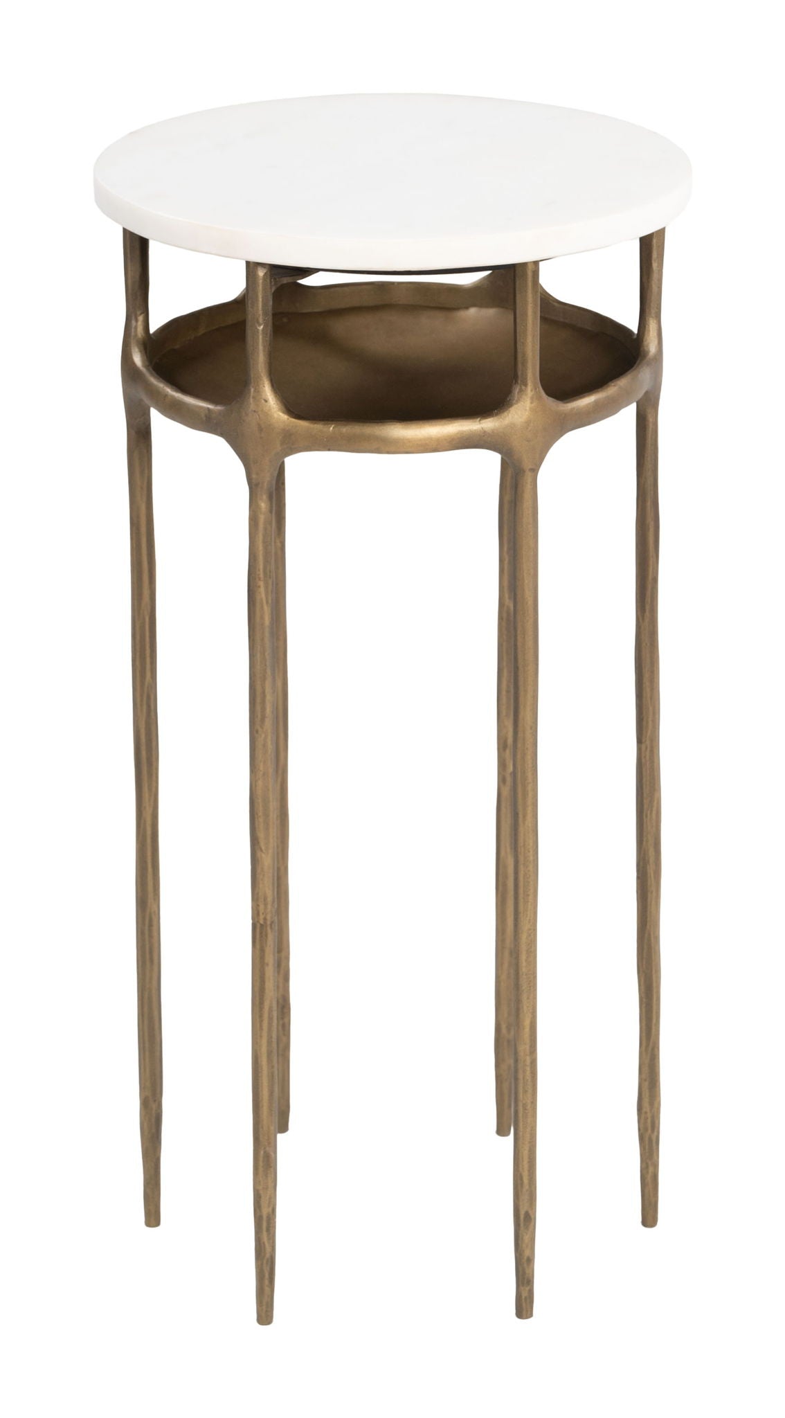 Bild - Side Table - White & Brass