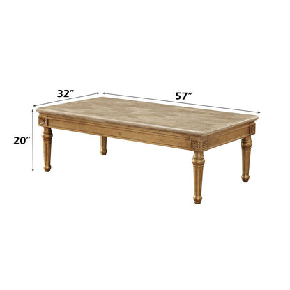 Daesha - Coffee Table - Marble Top & Antique Gold