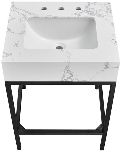 Marmo - Engineered Marble Bathroom Vanity With Black Base