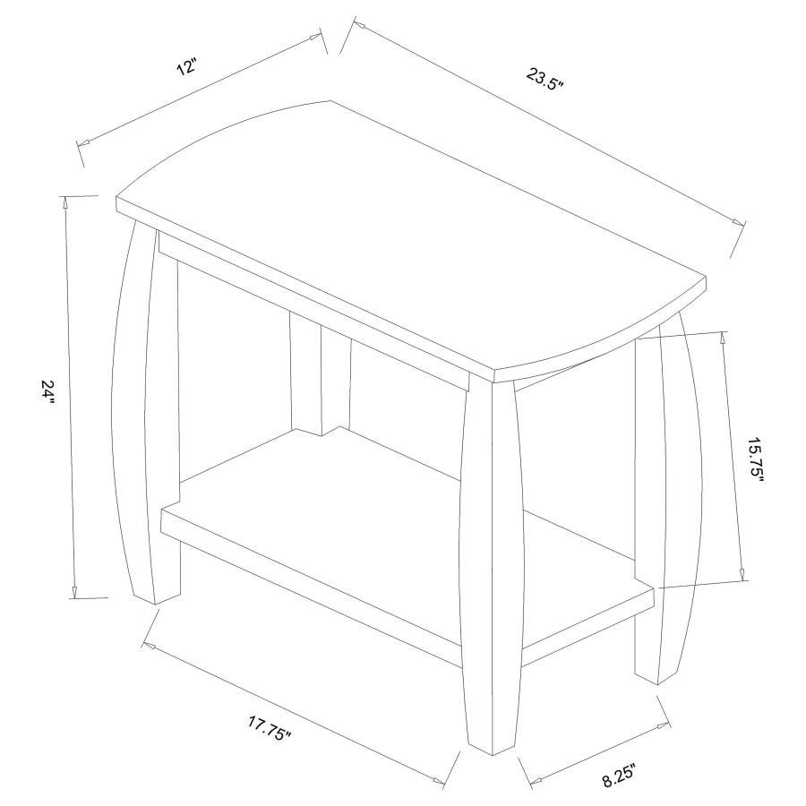 Raphael - 1-Shelf Rectangular Wood Side Table - Cappuccino