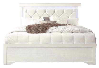 Pompei - Full Bed With LED - White