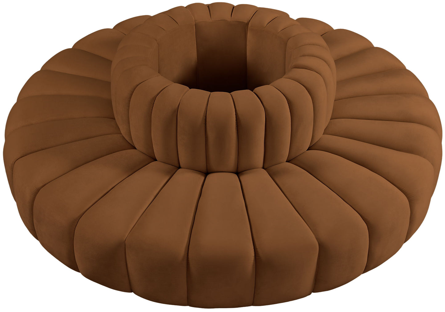 Arc - Velvet 8 Piece Round Modular Sofa - Saddle