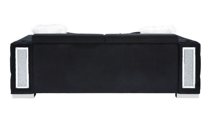Trislar - Sofa With 4 Pillows (Same Lv01397) - Black Velvet