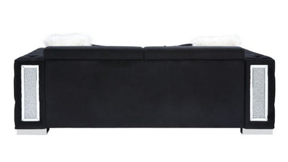 Trislar - Sofa With 4 Pillows (Same Lv01397) - Black Velvet