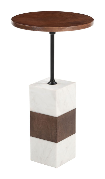 Stuk - Side Table - Brown / White