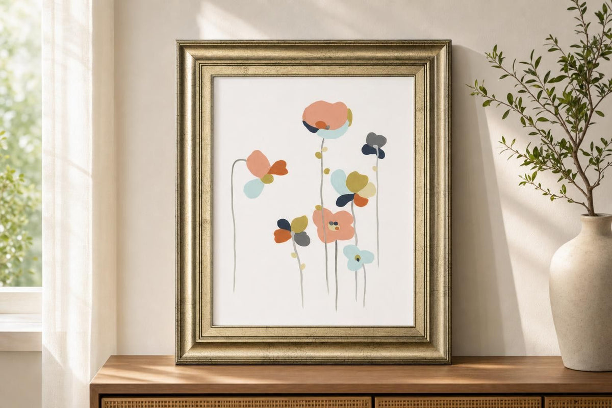 22x26 Modular Bouquet IV By June Erica Vess - White