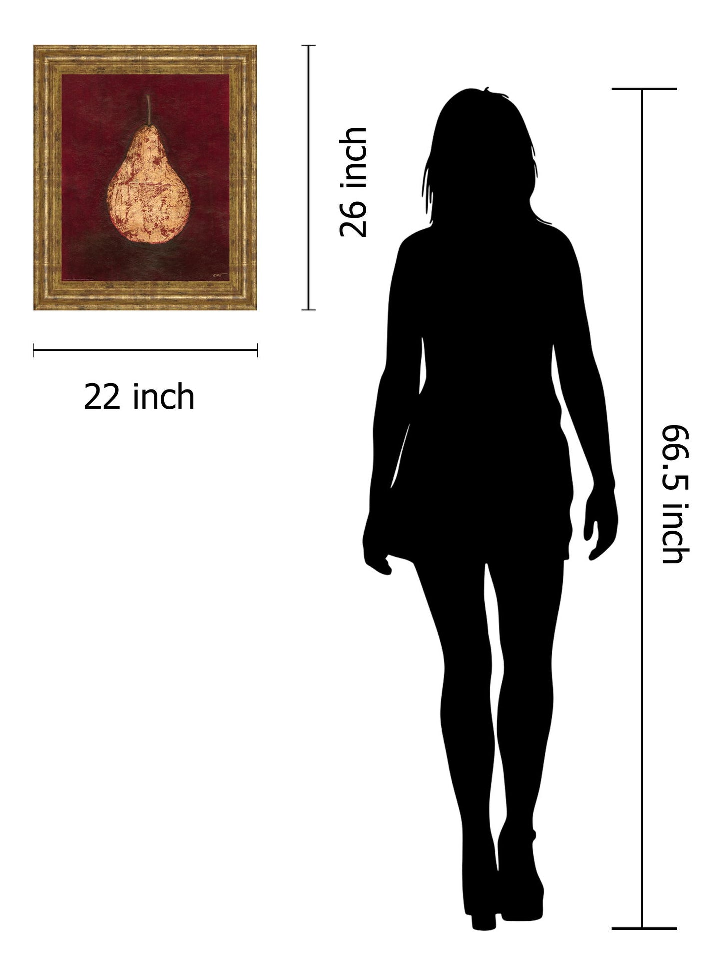 Gold Pear By Norman Wyatt, Jr. - Framed Print Wall Art - Red