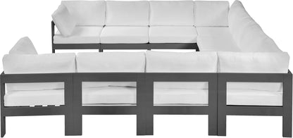 Nizuc - Outdoor Patio 10 Piece Modular Sectional With Gray Frame