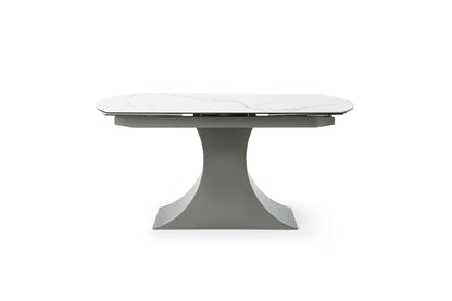 9035 - Marble Dining Table - White / Dark Gray