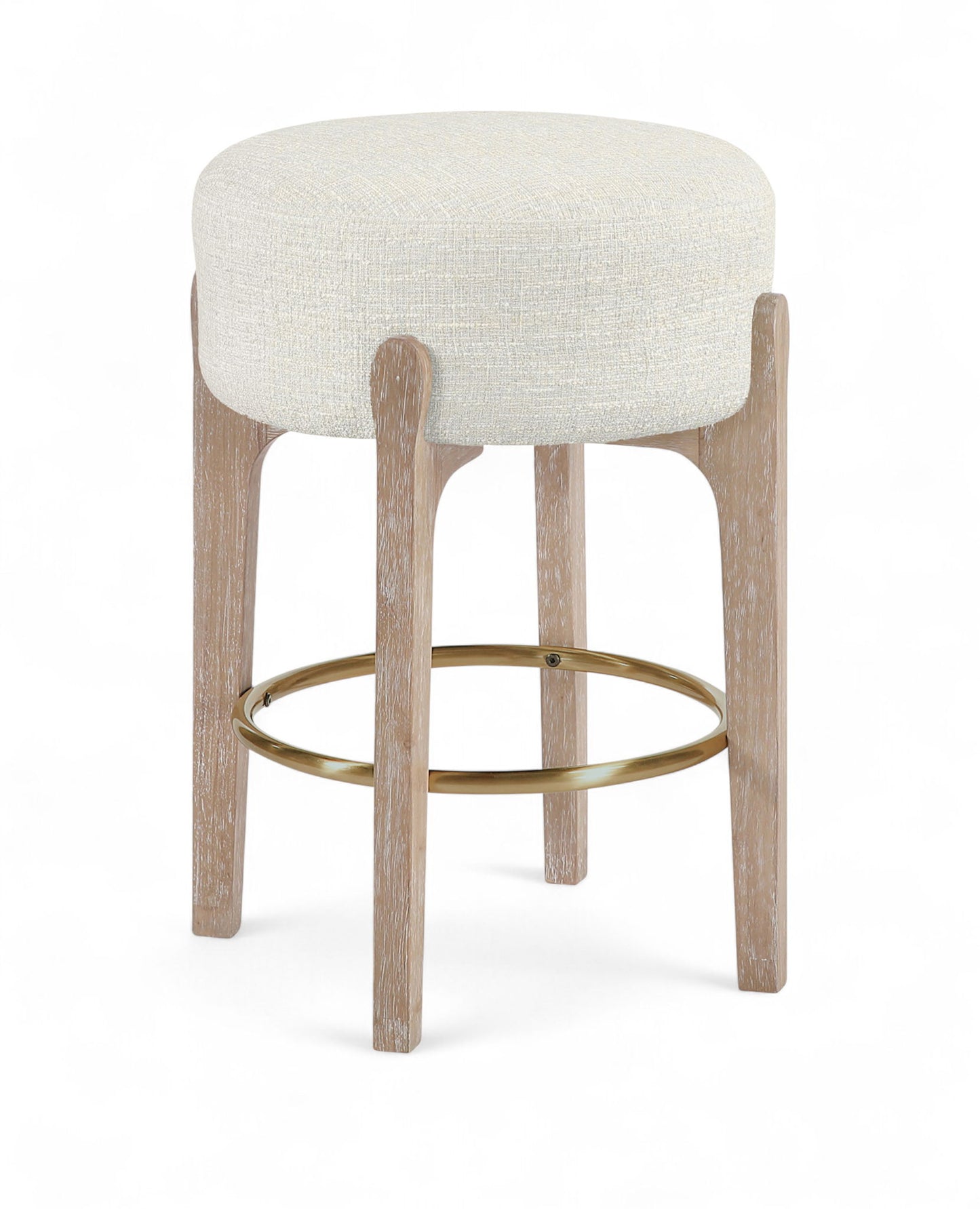 Torino - Backless Counter Stool With Brushed Natural Base (Set of 2)