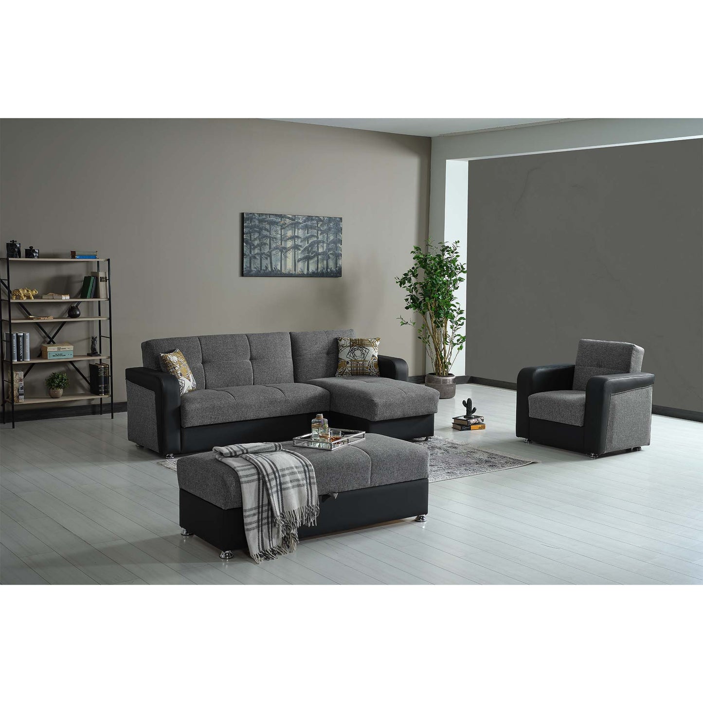 Ottomanson Harmony - Upholstered Convertible Chaise Lounge With Storage