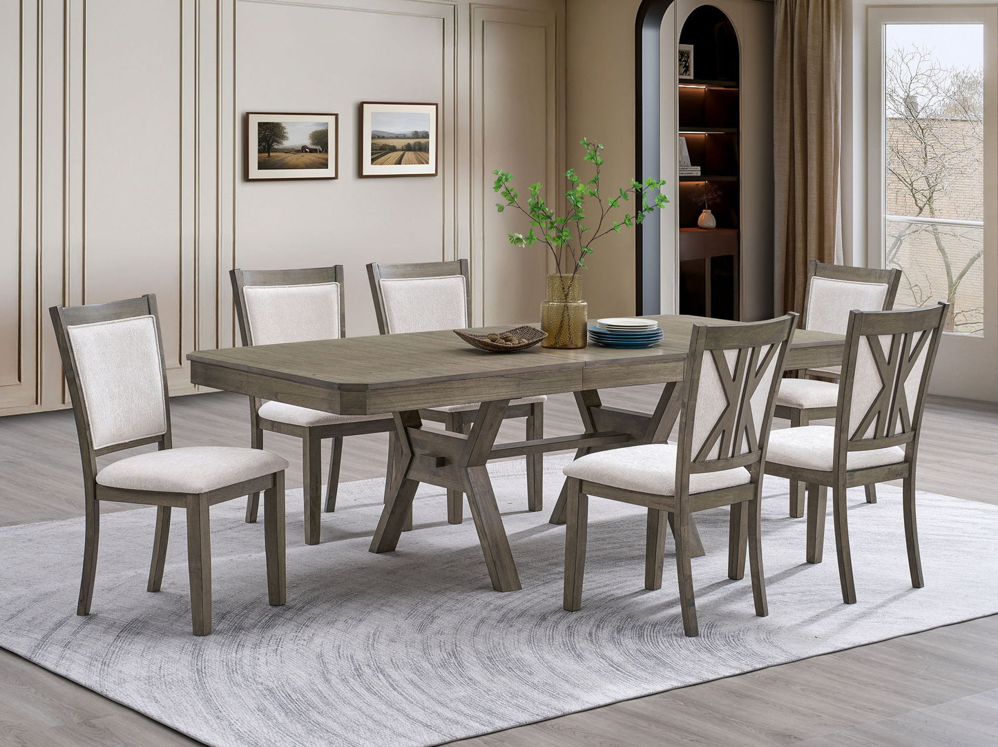 Zara - 7 Piece Dining Room Set - Walnut