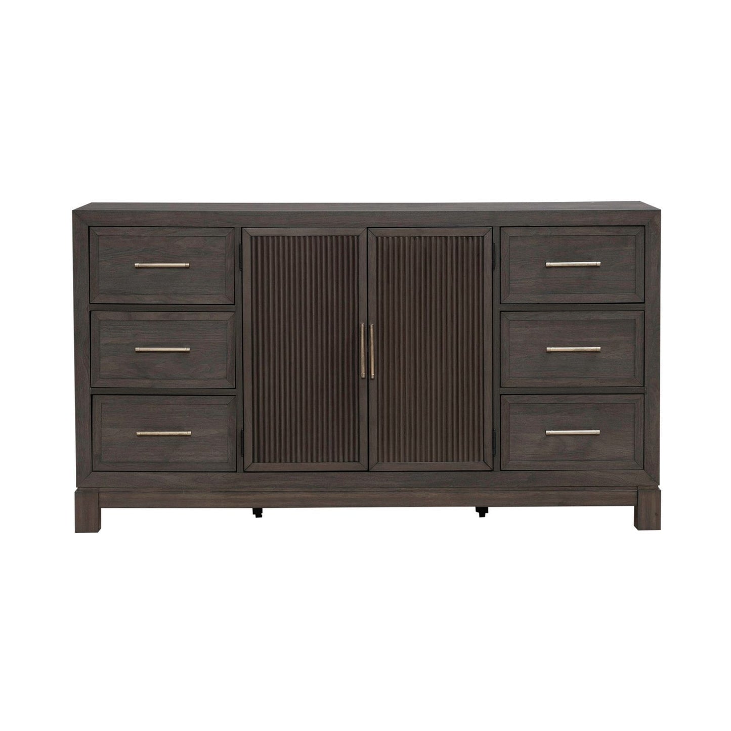 Modern Edge - 2 Door 6 Drawer Dresser - Brown