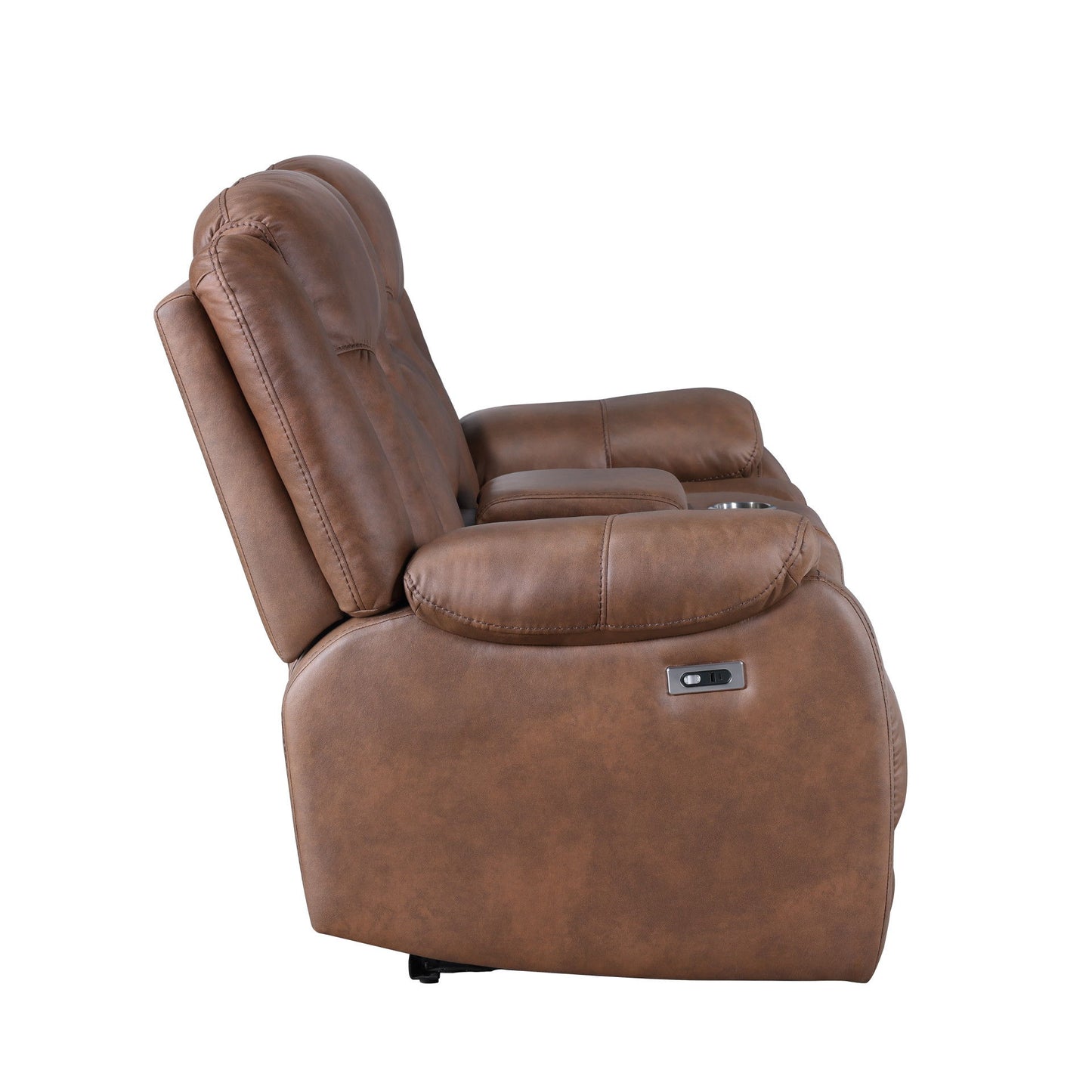 Morello - Console Loveseat With Power Footrest - Brown