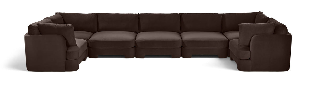 Hammond - Velvet Performance Fabric Upholstered 7 Piece U-Shaped Sectional