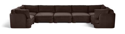 Hammond - Velvet Performance Fabric Upholstered 7 Piece U-Shaped Sectional