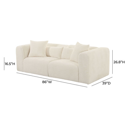 Tarra - Fluffy Oversized Corduroy Modular Loveseat