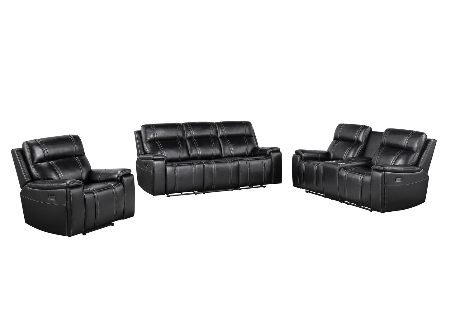 U8880 - Power Reclining Sofa / Power Console Reclining Loveseat / Power Recliner - Black