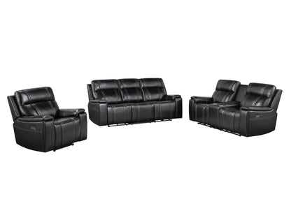 U8880 - Power Reclining Sofa / Power Console Reclining Loveseat / Power Recliner - Black