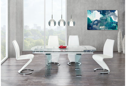 D2160 Dining Table And Four D9002 Dining Chairs - White