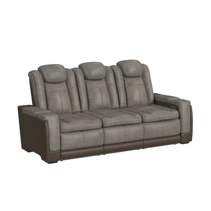 Lantana - Power Motion Sofa With Power Headrest, LED, Ddt, Reading Light And PWS - Rocky Gray/Brown