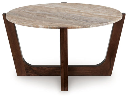 Tanidore - Warm Brown - Round Cocktail Table