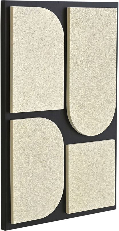 Icon - Mango Wood 4 Piece Wall Art - Black / Natural