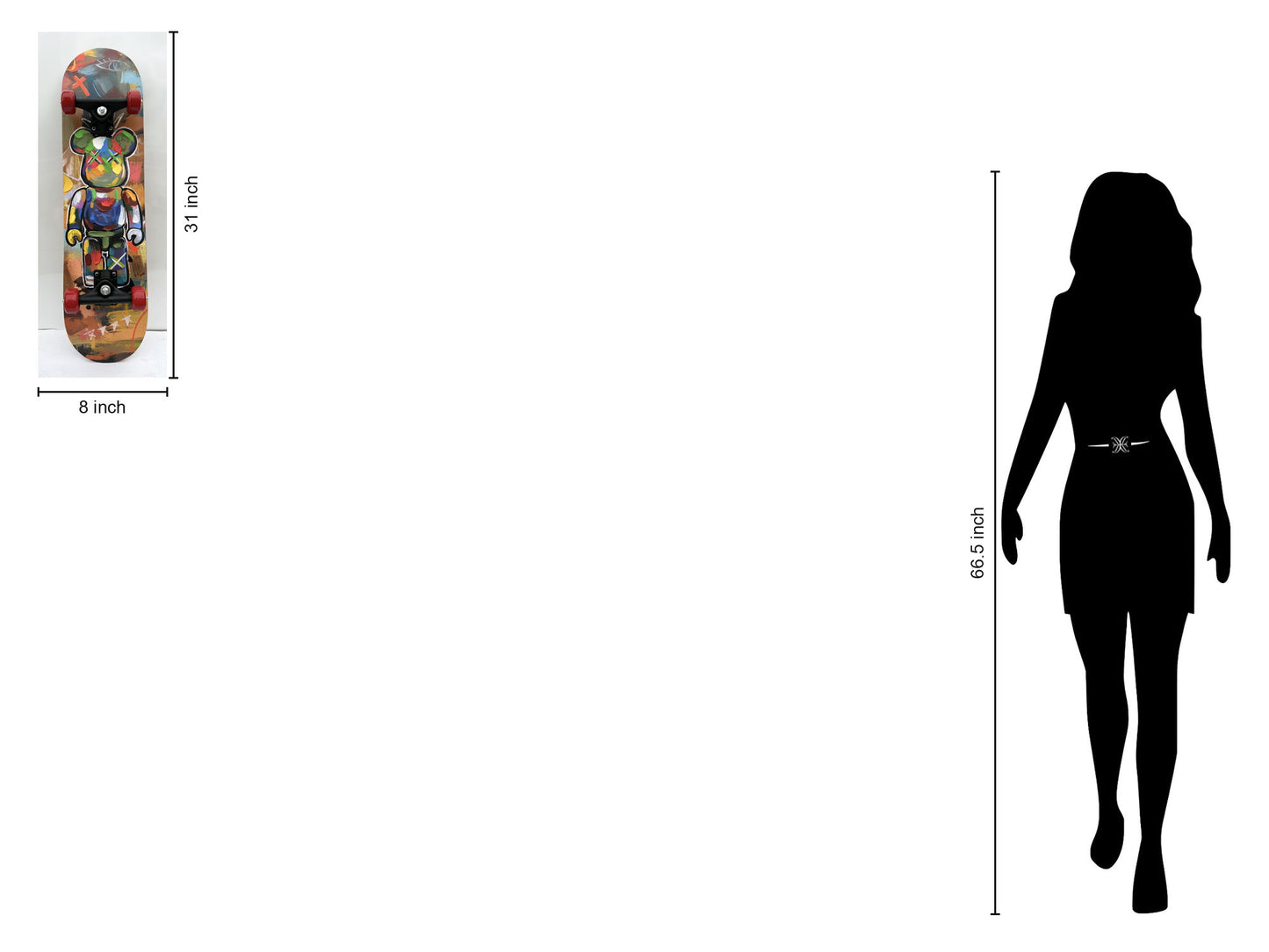 Skateboard - Graffiti Bear Red - Pink