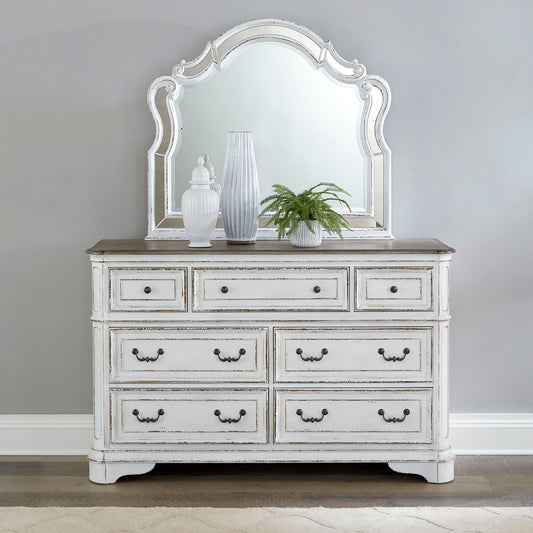 Magnolia Manor - Dresser & Mirror - White