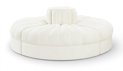 Rummi - Round Velvet Performance Fabric Upholstered 4 Piece Modular Sofa