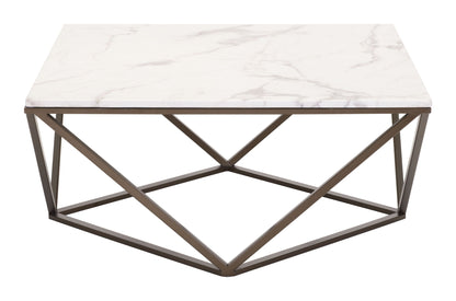 Tintern - Coffee Table - White / Antique Brass