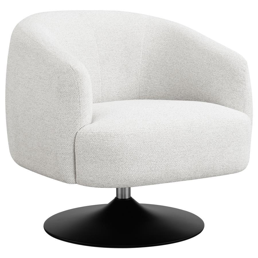 Dave - Upholstered Barrel Back Swivel Club Chair - Beige