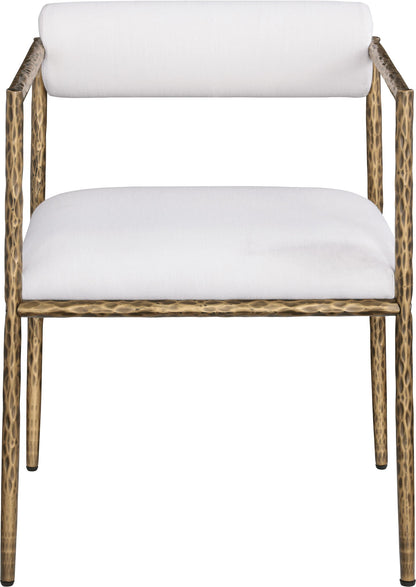 Axis - Linen Textured Cream Fabric Upholstered Dining Chair (Set of 2)