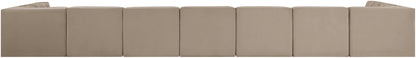Rummi - Armless Velvet Performance Fabric Upholstered 9 Piece Modular Sectional